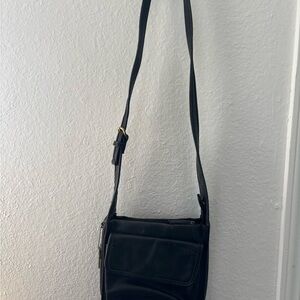 Fossil Black Leather Crossbody Bag